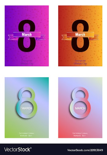 8 march happy womens day greeting card on red vector image