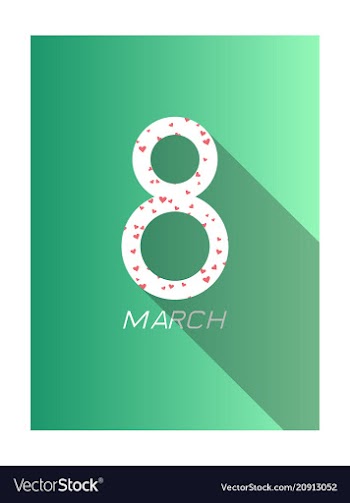 8 march happy womens day greeting card on red vector image