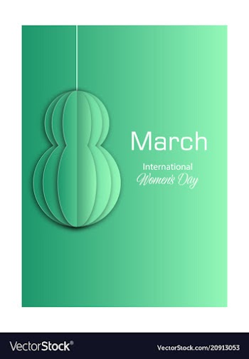 8 march happy womens day greeting card on red vector image