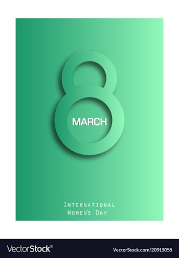 8 march happy womens day greeting card on red vector image