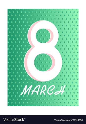 8 march happy womens day greeting card on red vector image