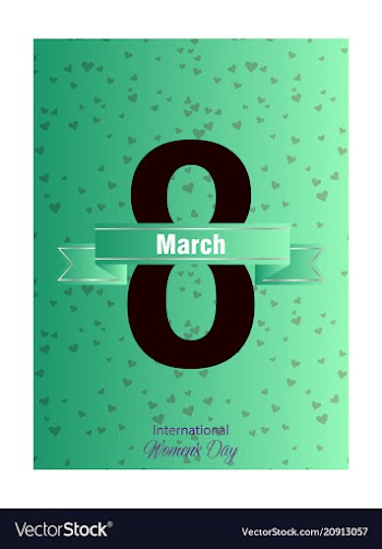 8 march happy womens day greeting card on red vector image