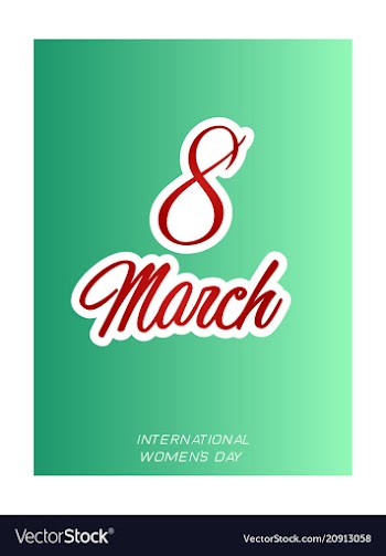 8 march happy womens day greeting card on red vector image