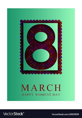 8 march happy womens day greeting card on red vector image