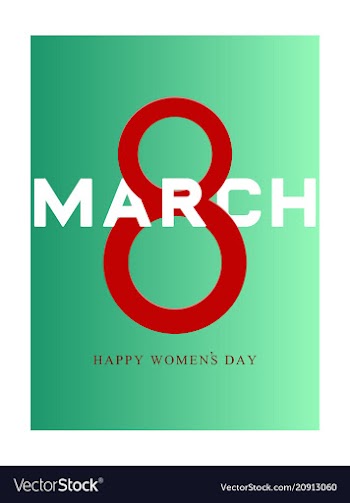 8 march happy womens day greeting card on red vector image