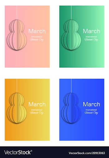 8 march happy womens day greeting card on red vector image