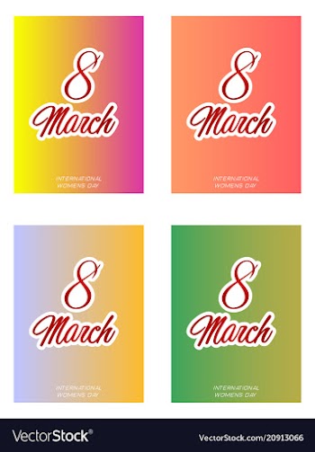 8 march happy womens day greeting card on red vector image