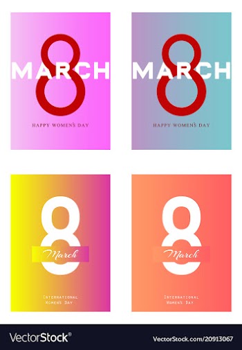 8 march happy womens day greeting card on red vector image