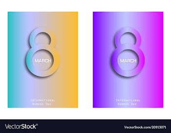 8 march happy womens day greeting card on red vector image