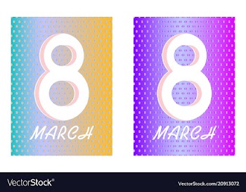 8 march happy womens day greeting card on red vector image