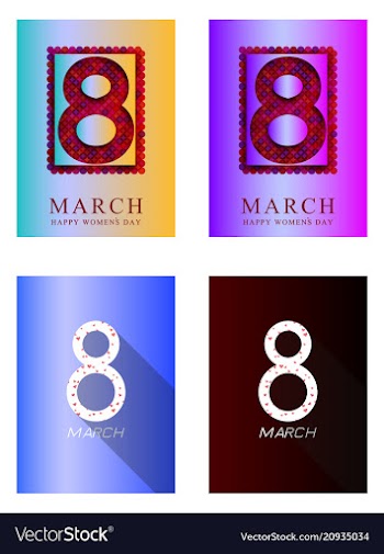 8 march international womens day greeting card vector image