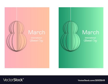8 march international womens day greeting card vector image