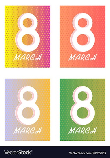 8 march international womens day greeting card vector image