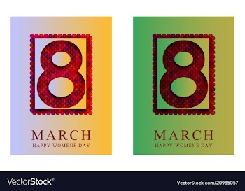 8 march international womens day greeting card vector image