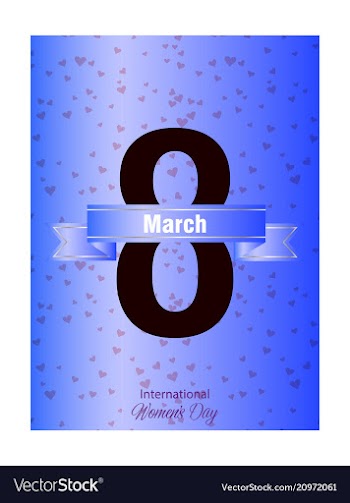 8 march ribbon postcard vector image