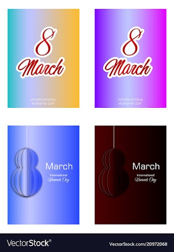 8 march ribbon postcard vector image