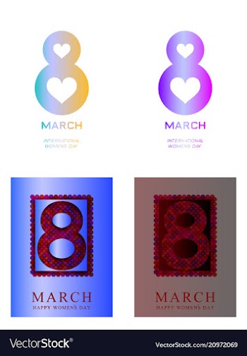 8 march ribbon postcard vector image