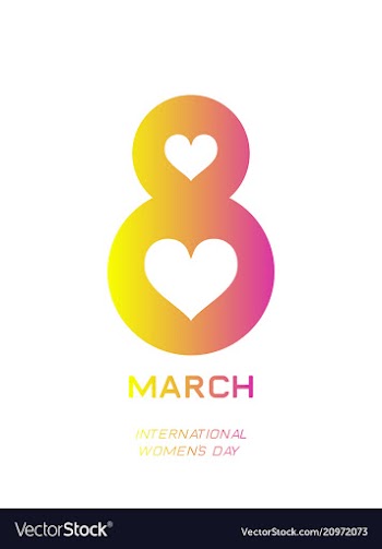8 march ribbon postcard vector image