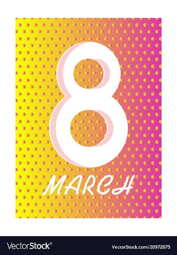 8 march ribbon postcard vector image