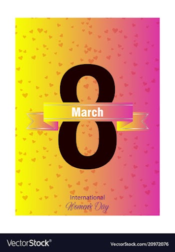 8 march ribbon postcard vector image
