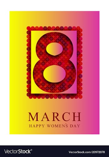 8 march ribbon postcard vector image