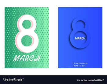 8 march ribbon postcard vector image