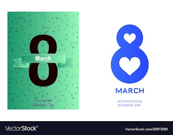 8 march ribbon postcard vector image