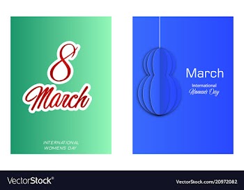 8 march ribbon postcard vector image