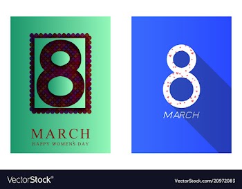 8 march ribbon postcard vector image
