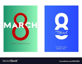 8 march ribbon postcard vector image