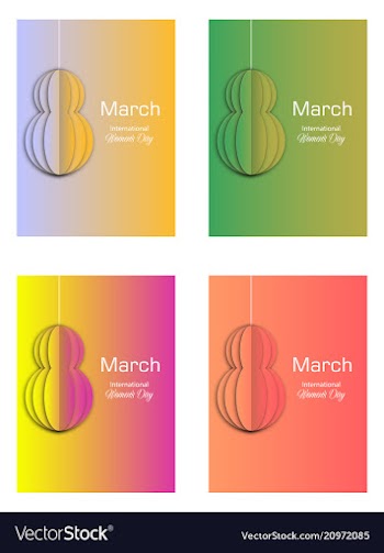 8 march ribbon postcard vector image