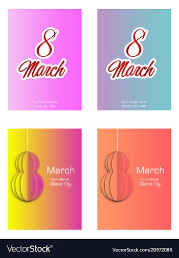 8 march ribbon postcard vector image