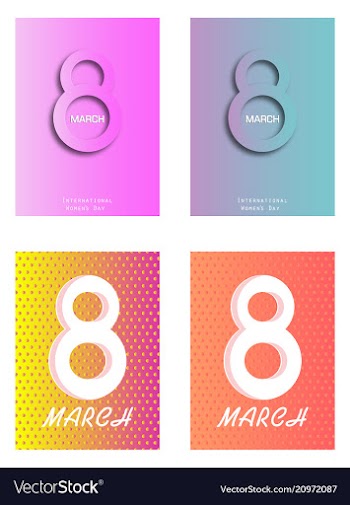 8 march ribbon postcard vector image