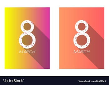 8 march ribbon postcard vector image