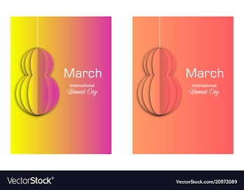 8 march ribbon postcard vector image