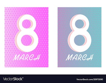 8 march ribbon postcard vector image