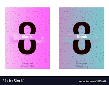 8 march ribbon postcard vector image