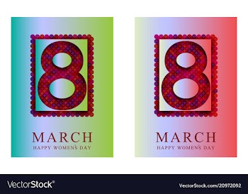 8 march ribbon postcard vector image