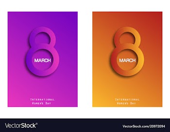 8 march ribbon postcard vector image
