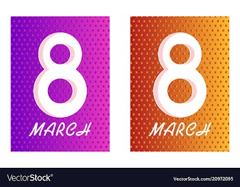 8 march ribbon postcard vector image