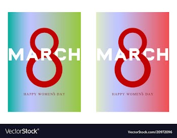 8 march ribbon postcard vector image