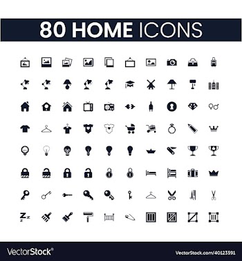 80 home icons set