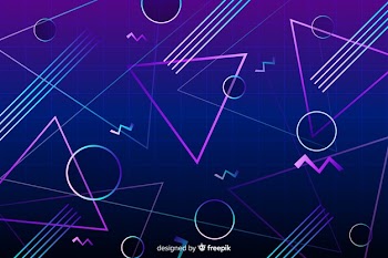 80's geometric background flat design Free Vector