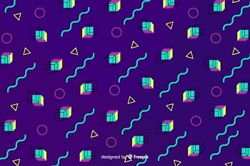 80's geometric background Free Vector