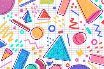 80s geometric background design with retro style Free Vector