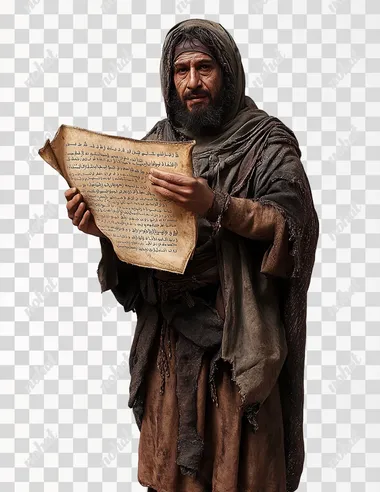 8th Century Man Reading Ancient Text on Leather 8th Century Man Reading Ancient Text on Leather