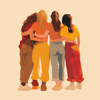 90s Girls Friendship Back View Graphic