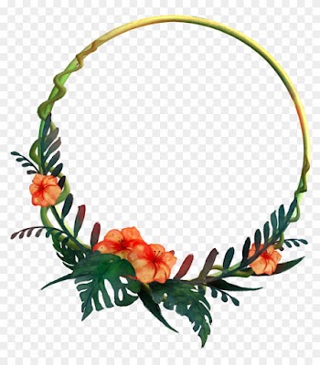 932 Round Tropical Frame 01 By Tigers-stock - Round Flower Frame Png
