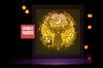 #97 Deer Spirit, 3D Shadow box paper cut lightbox