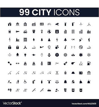 99 city icons set